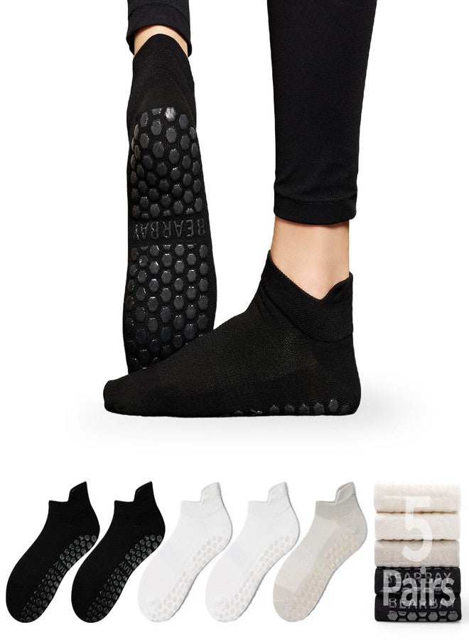 Bearbay Pilates Socks for Women - Non Slip Grip Socks for Yoga, Barre, Hospital, Barefoot - Image 1